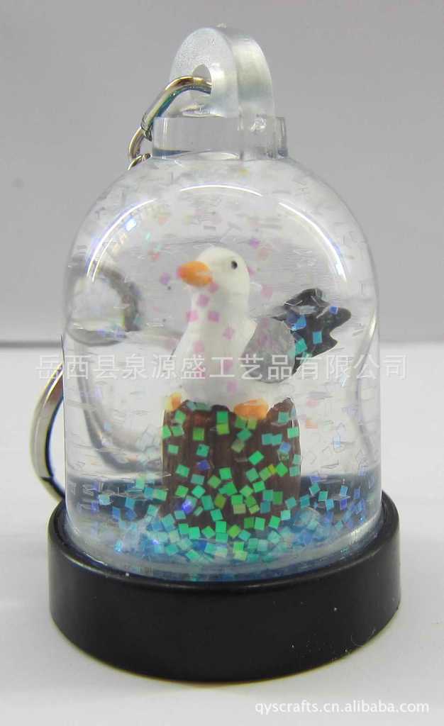 【工艺品工厂直销 可订做可批发 鸽子塑料水球钥匙扣】价格,厂家,图片,塑料、树脂工艺品,岳西县泉源盛工艺品-